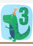3rd Dinosaur Birthday Card