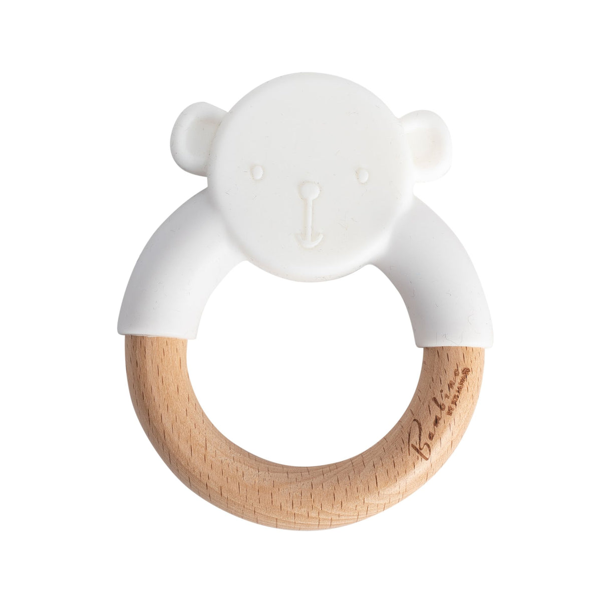 Wooden Teddy Teether White