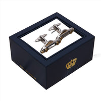 Pair of Cufflinks Silver and Gold Cars