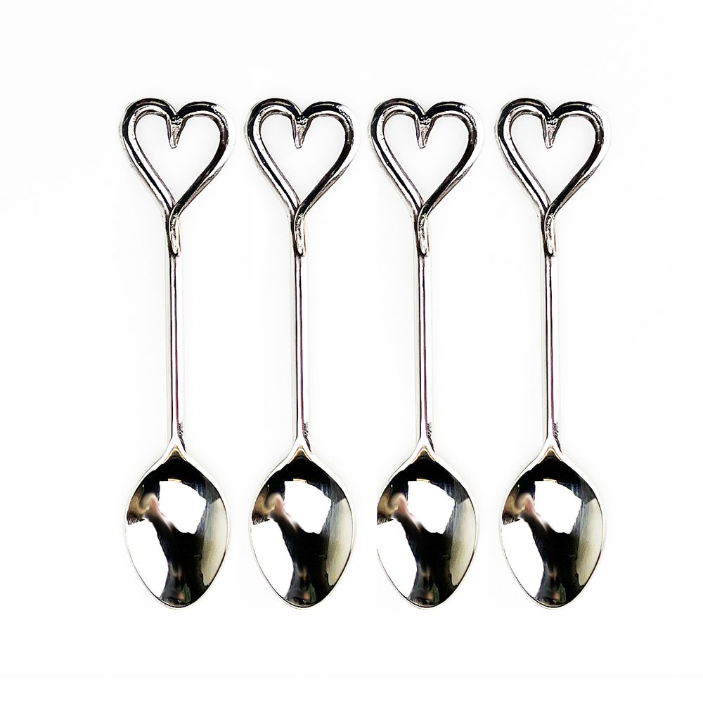 Set of Four Love Heart Spoons