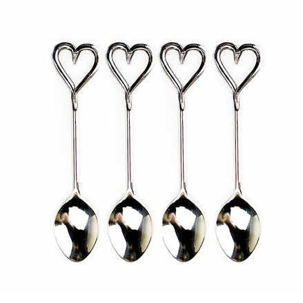 Set of Four Love Heart Spoons