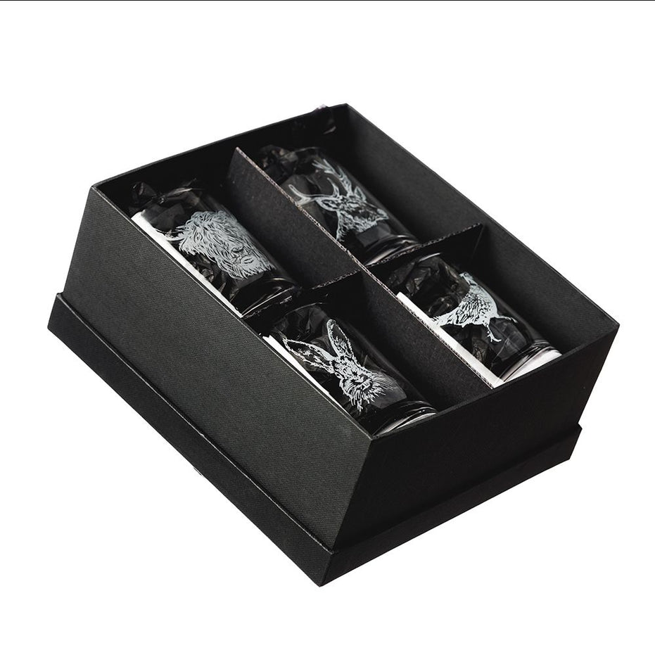 Country Animals Glass Tumblers - Set of Four