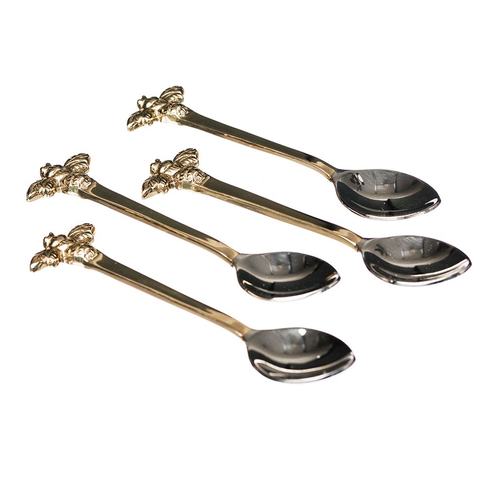Gold Bee Teaspoons - Set of Four