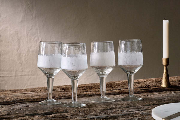 Nkuku - Anara Etched Wine Glass - Set of Four