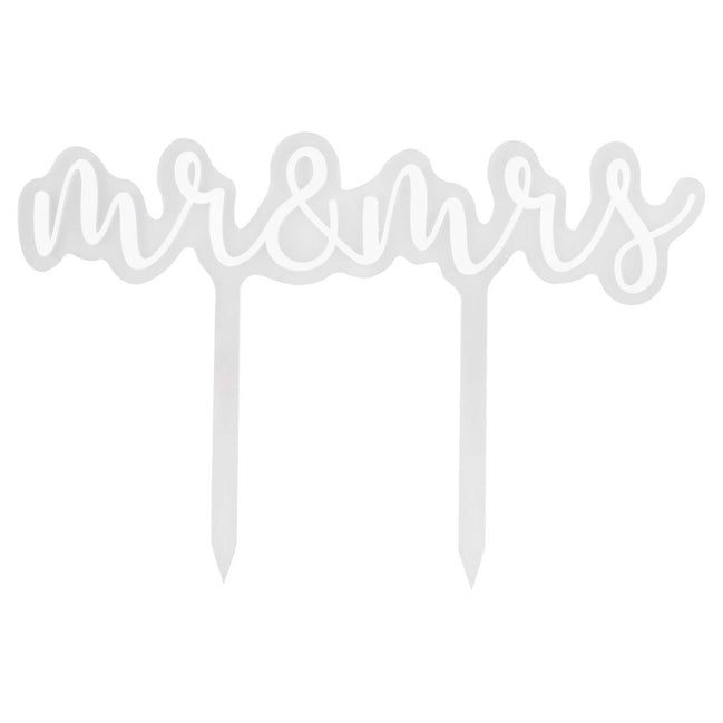 Mr + Mrs Acrylic Cake Topper