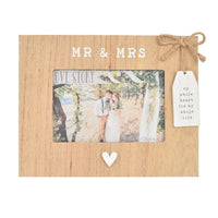 Mr & Mrs 'Love Story' Wooden Frame